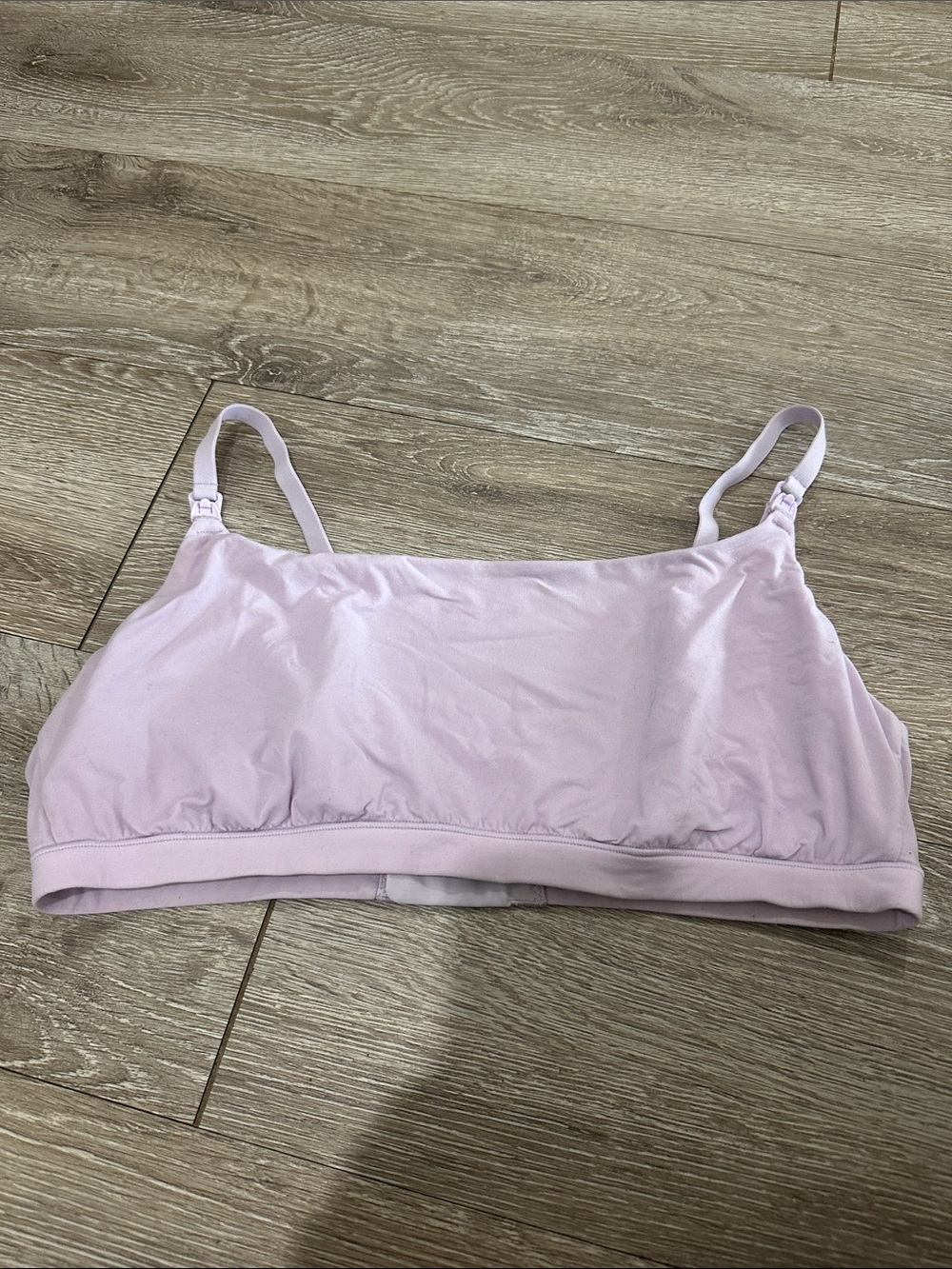 Soft Light Purple Nursing Wireless Bralette with Adjustable Straps